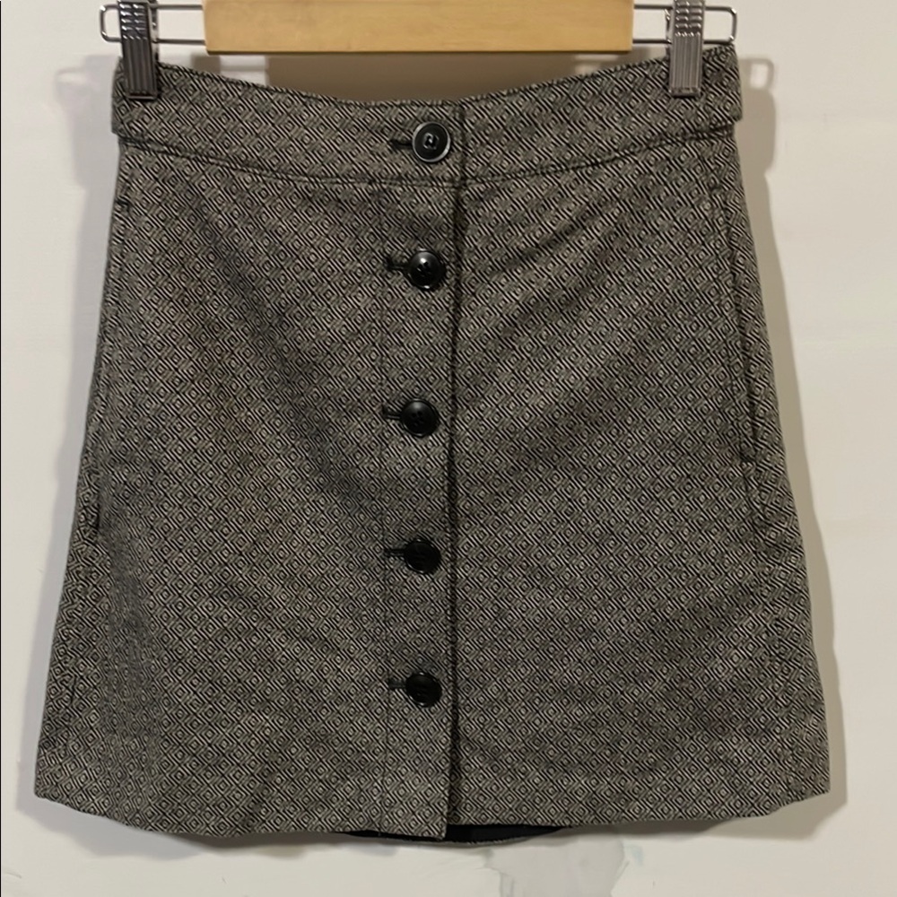 EUC Madewell Wool Button-Up Mini Skirt (with pockets!)